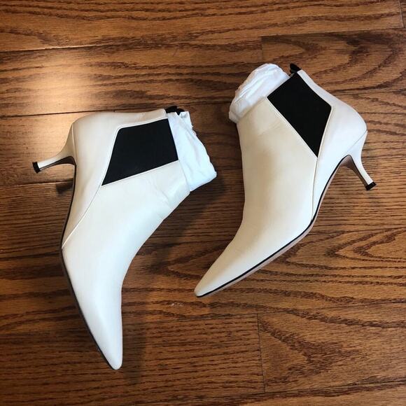 BALLY ALANNA Leather Ankle Boots in Bone White Women’s Size 8 - Picture 3 of 12